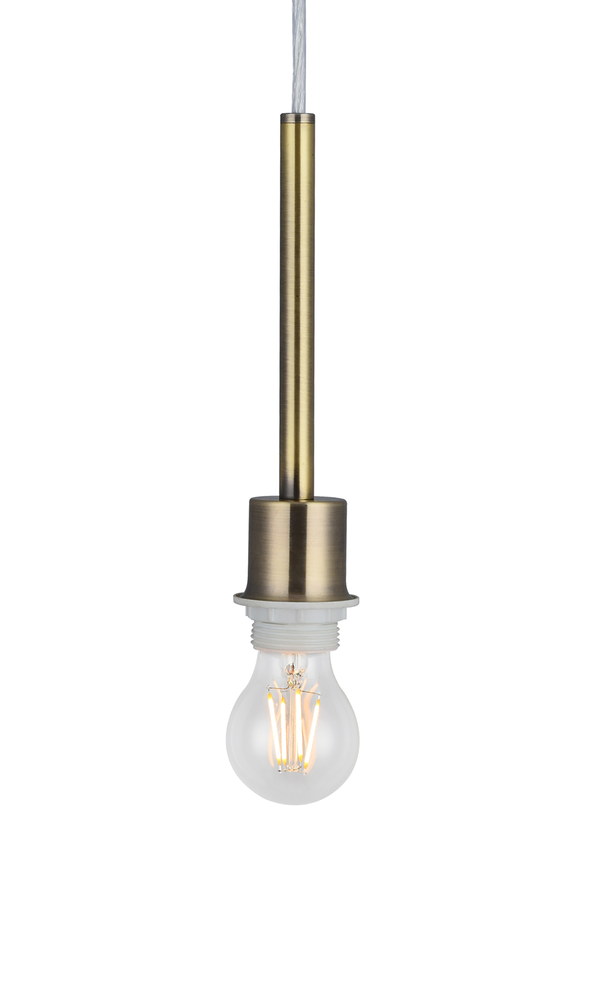 Baymont 30cm Shade 3 Light Pendant Antique Brass, Grey DK0576  Deco Baymont AB GR